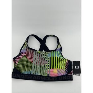 Under Armour 3X Multi Color Geometric Print Medium Support Sports Bra